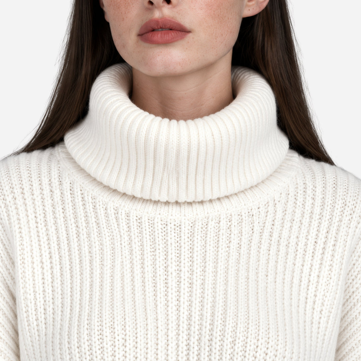 Women’s Button-Cuff Turtleneck Jumper-Fowsa