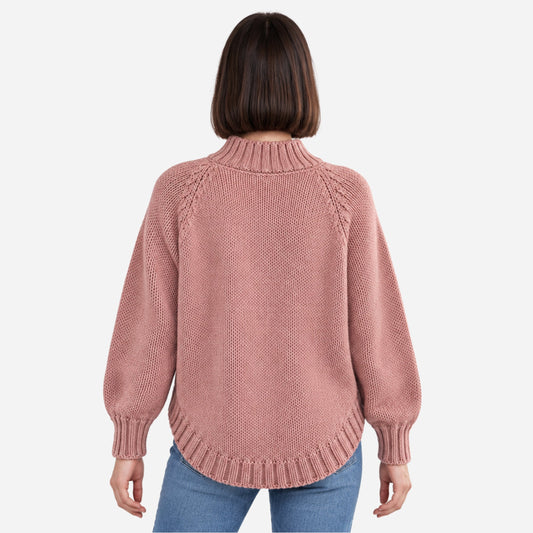 Women's Cable-Knit Flared-Hem Jumper-Fowsa