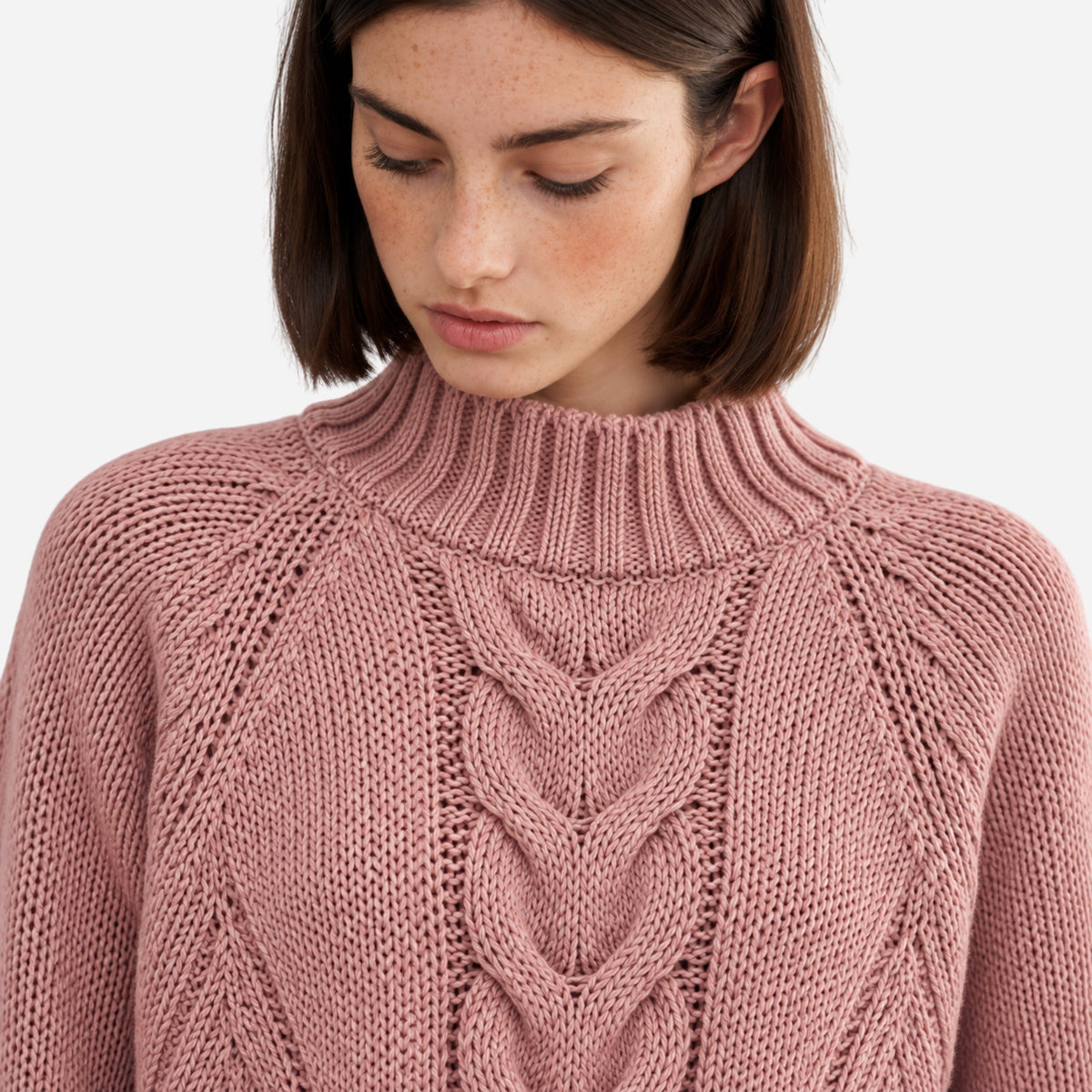 Women's Cable-Knit Flared-Hem Jumper-Fowsa