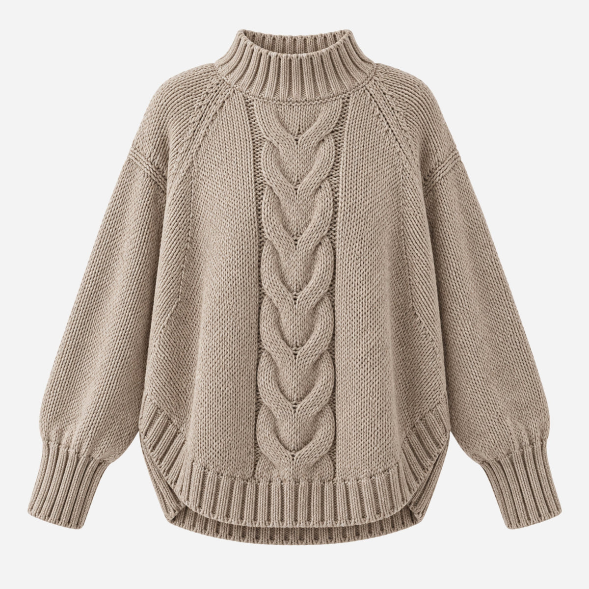 Women's Cable-Knit Flared-Hem Jumper-Fowsa