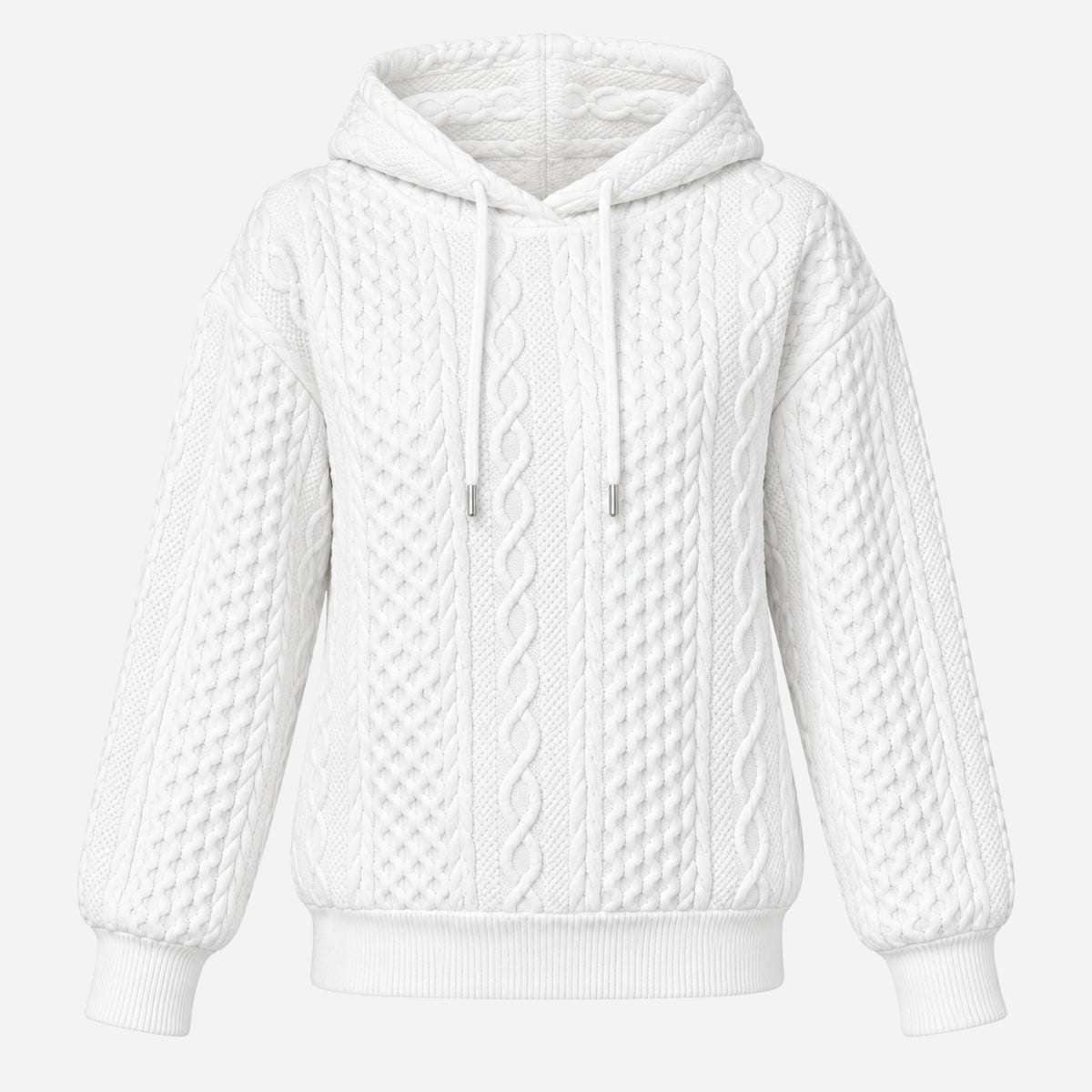Women’s Cable-Knit Hooded Jumper-Fowsa