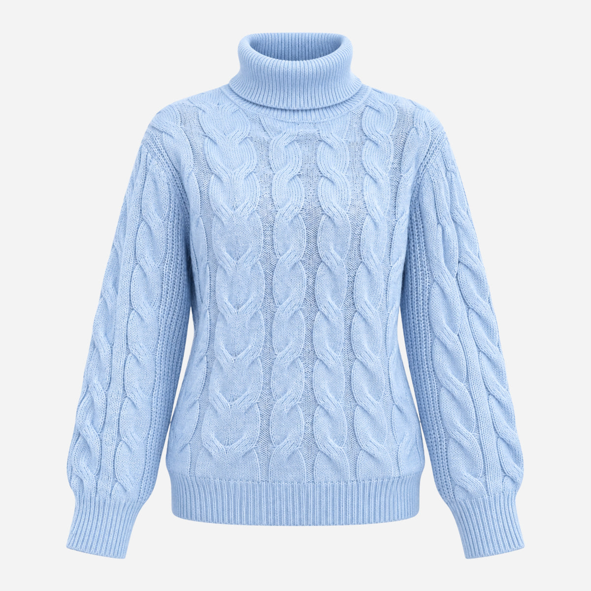 Women’s Cable-Knit Roll-Neck Jumper-Fowsa