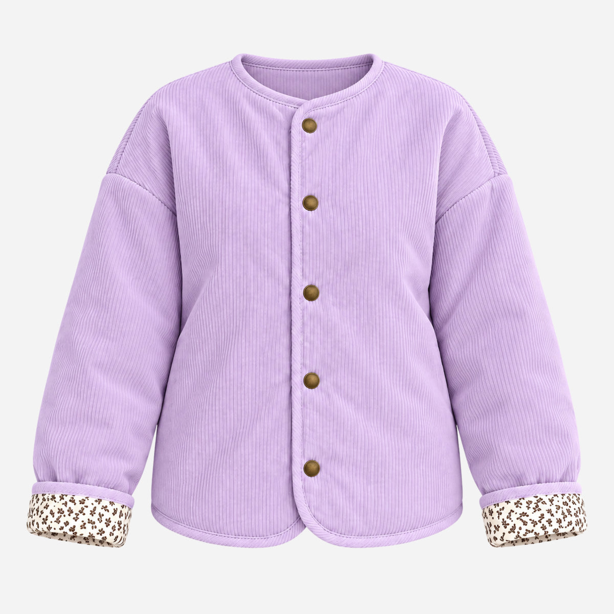 Women’s Collarless Corduroy Padded Jacket-Fowsa