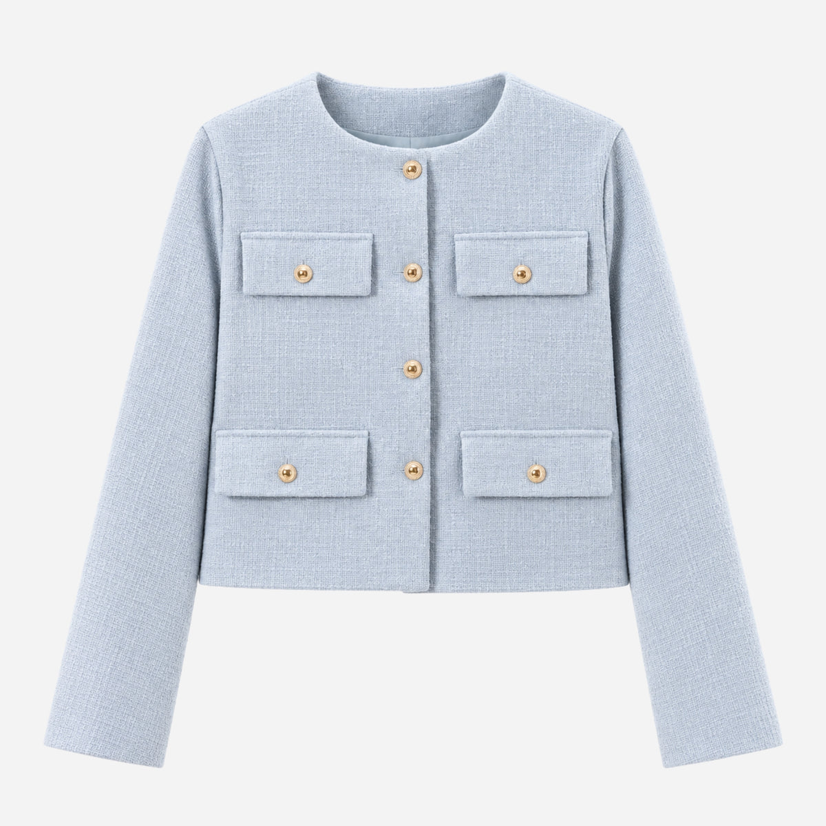 Women’s Collarless Multi-Pocket Short Blazer-Fowsa