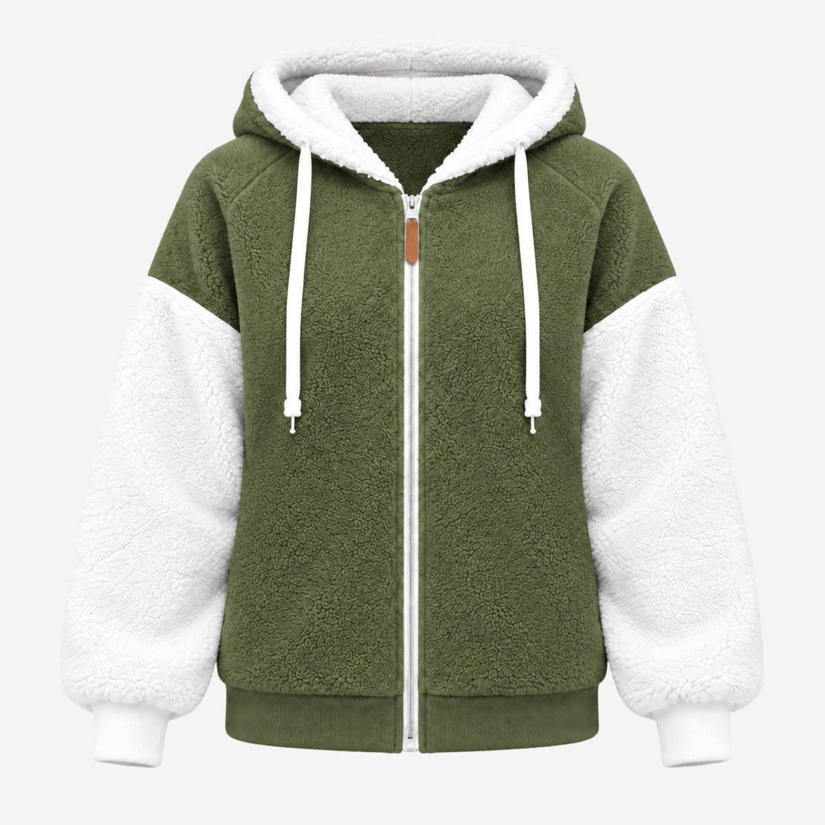 Women's Color-Block Hooded Fleece Jacket-Fowsa