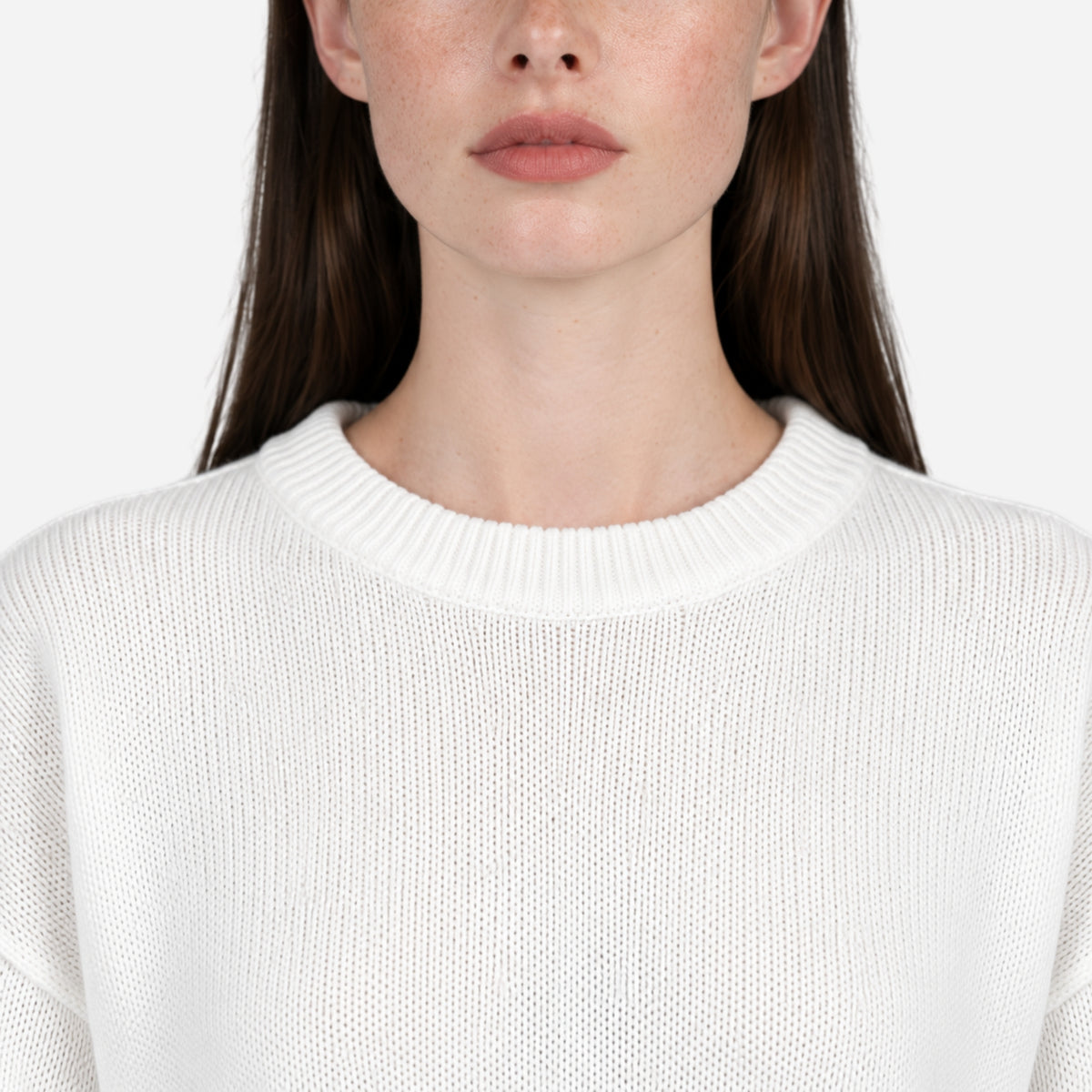 Women’s Cropped Balloon-Sleeve Knitted Jumper-Fowsa