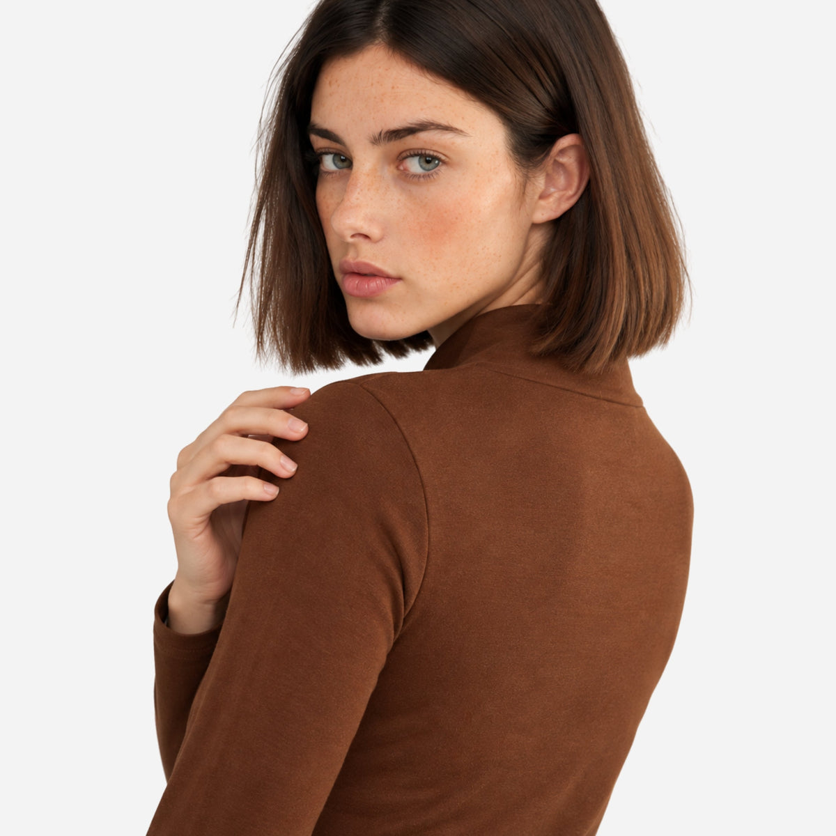 Women's Cross-Neck Fitted Long-Sleeve Jumper-Fowsa