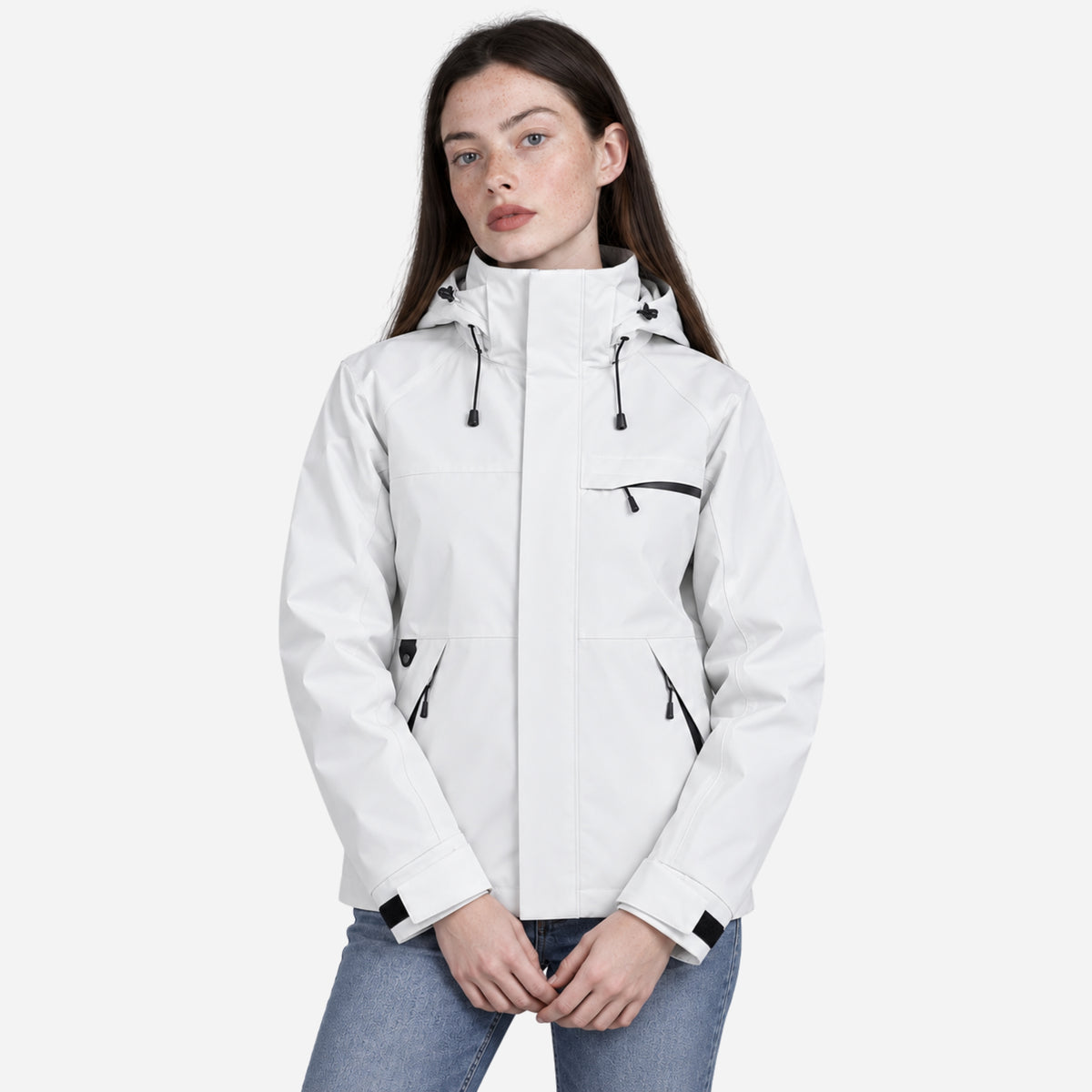 Women’s Detachable-Hood Waterproof Windbreaker Jacket-Fowsa