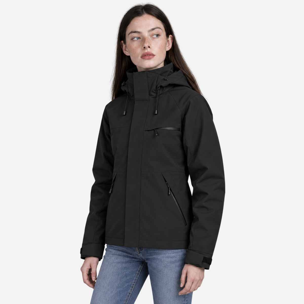 Women’s Detachable-Hood Waterproof Windbreaker Jacket-Fowsa