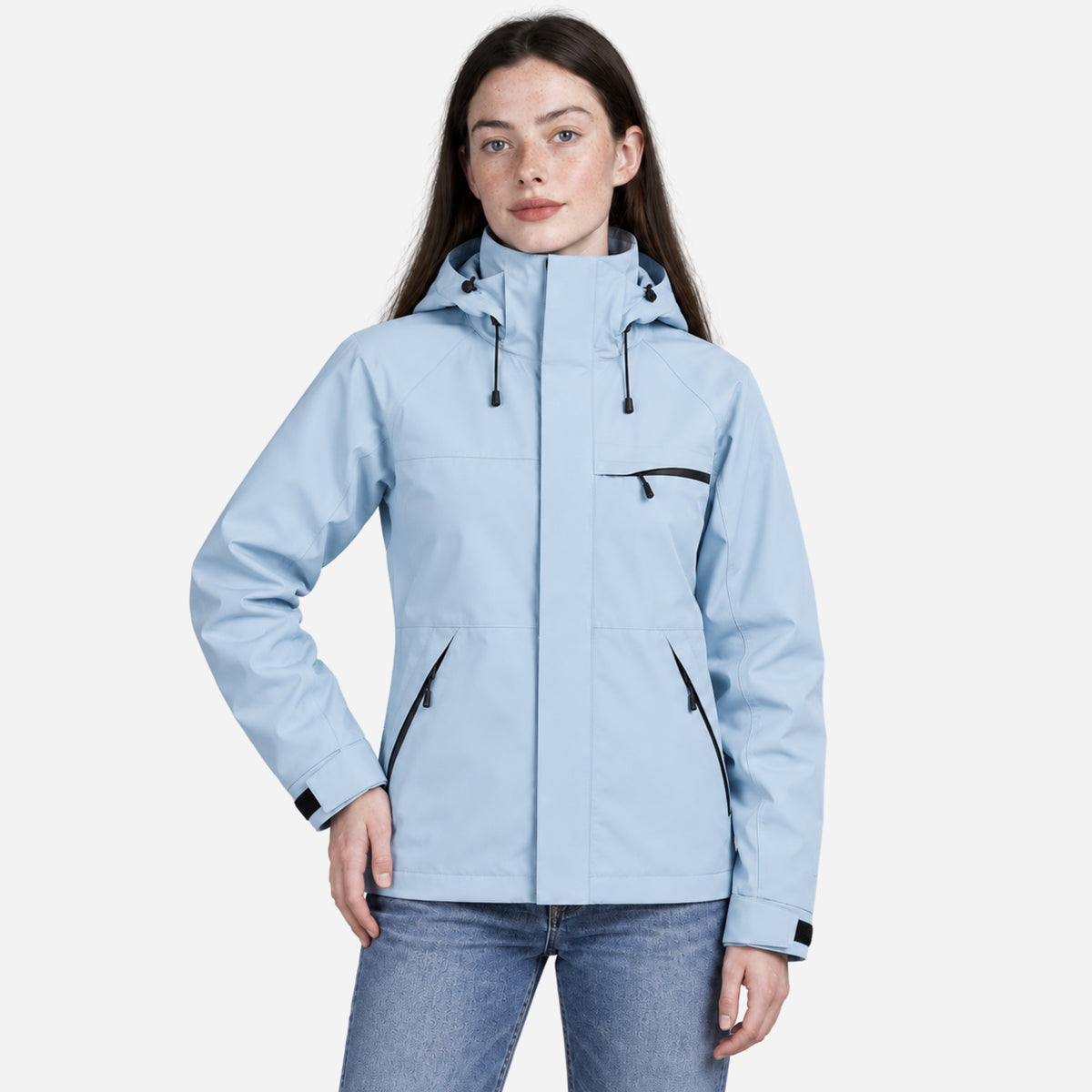 Women’s Detachable-Hood Waterproof Windbreaker Jacket-Fowsa