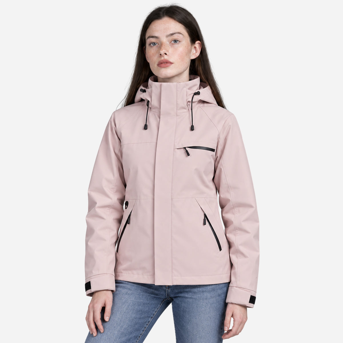 Women’s Detachable-Hood Waterproof Windbreaker Jacket-Fowsa