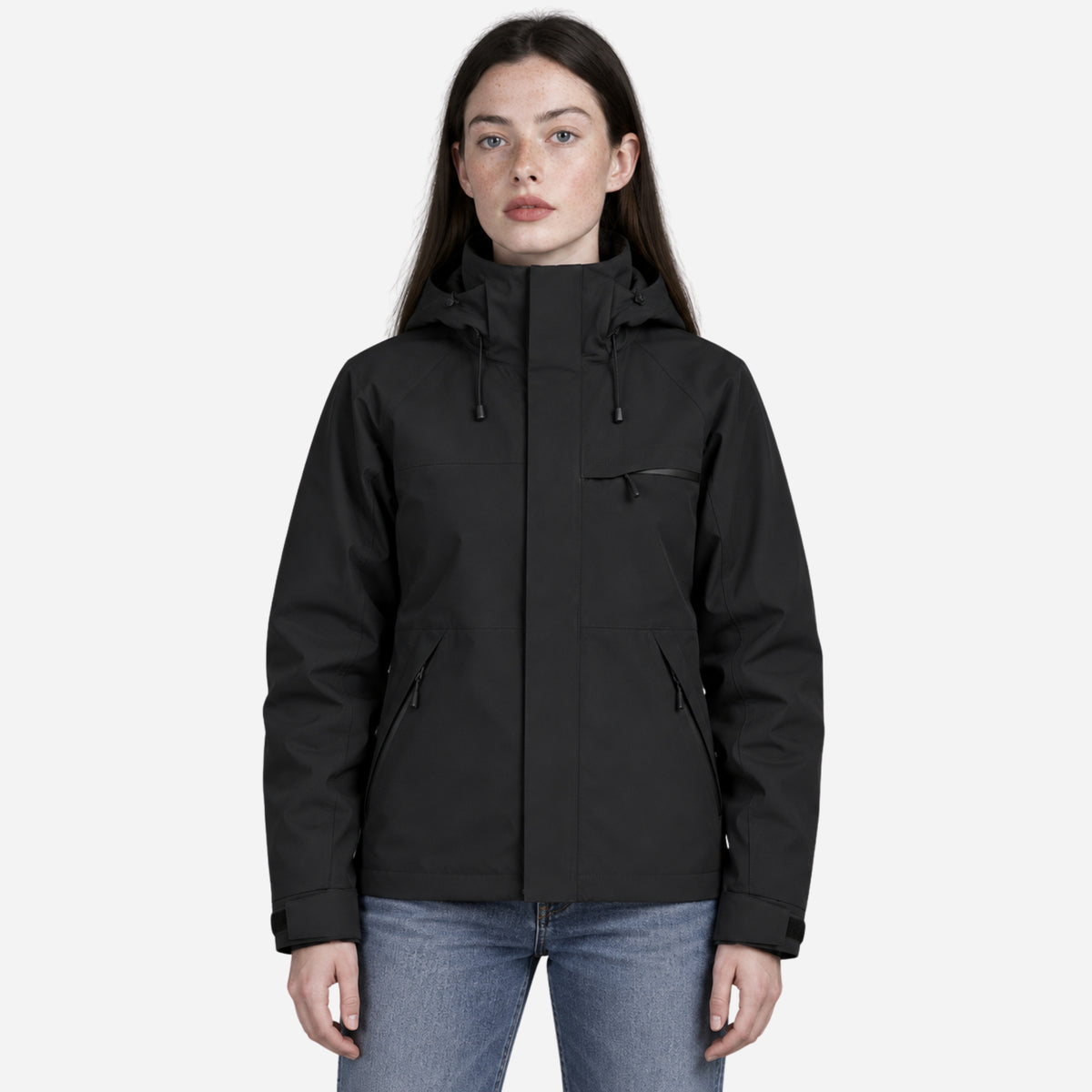 Women’s Detachable-Hood Waterproof Windbreaker Jacket-Fowsa