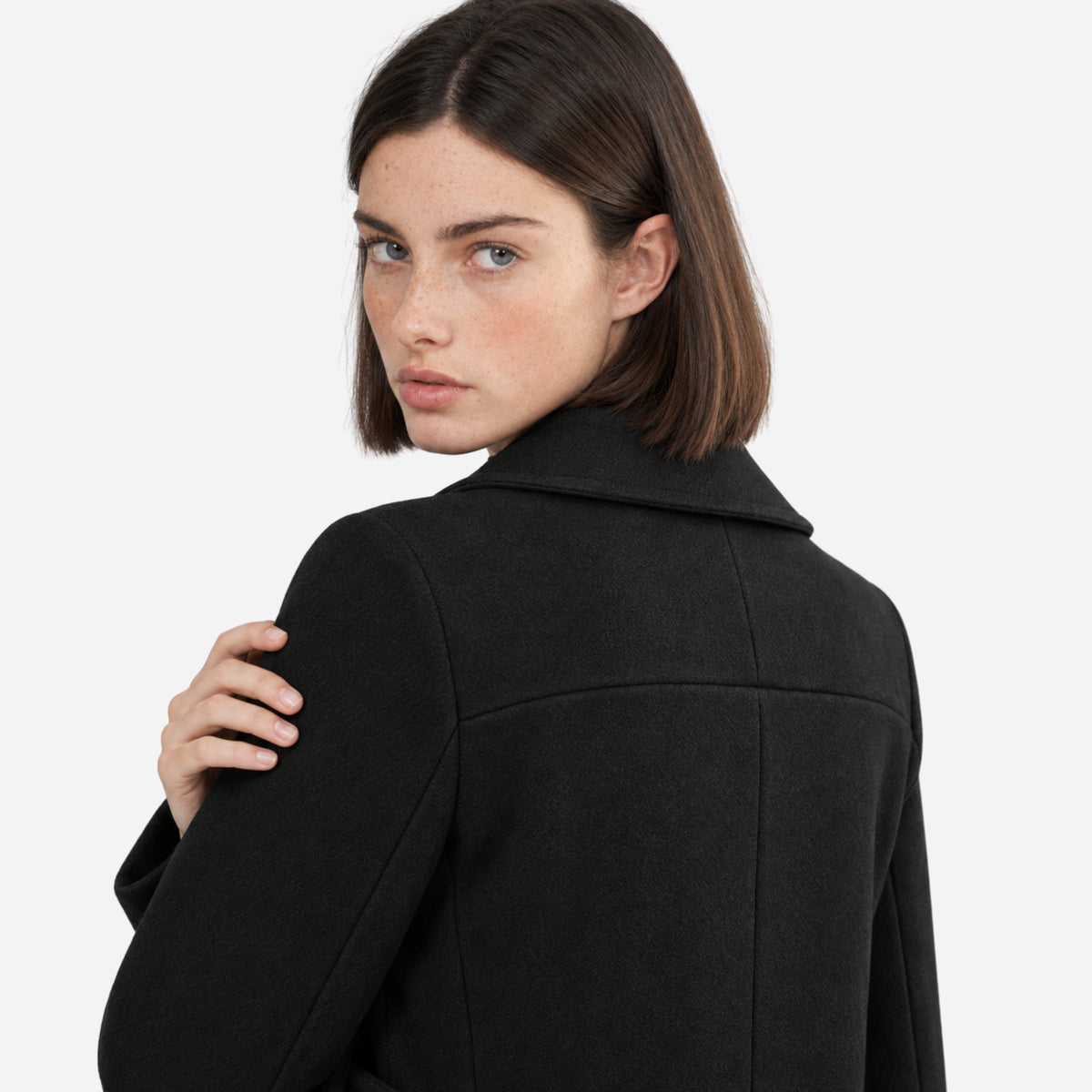 Women's Double-Breasted Belted Long Coat-Fowsa