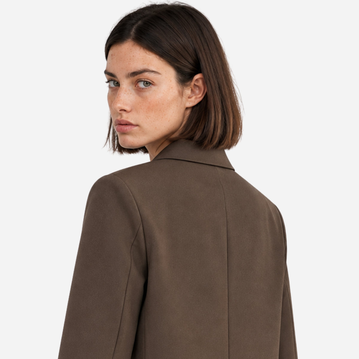 Women’s Double-Breasted Notch-Lapel Tailored Blazer-Fowsa