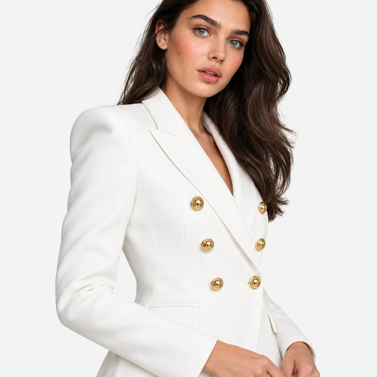 Women’s Double-Breasted Structured Tailored Blazer-Fowsa