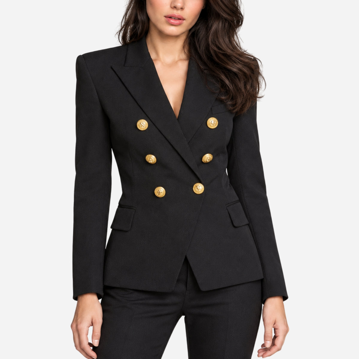Women’s Double-Breasted Structured Tailored Blazer-Fowsa