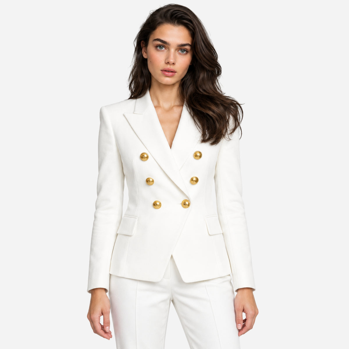 Women’s Double-Breasted Structured Tailored Blazer-Fowsa