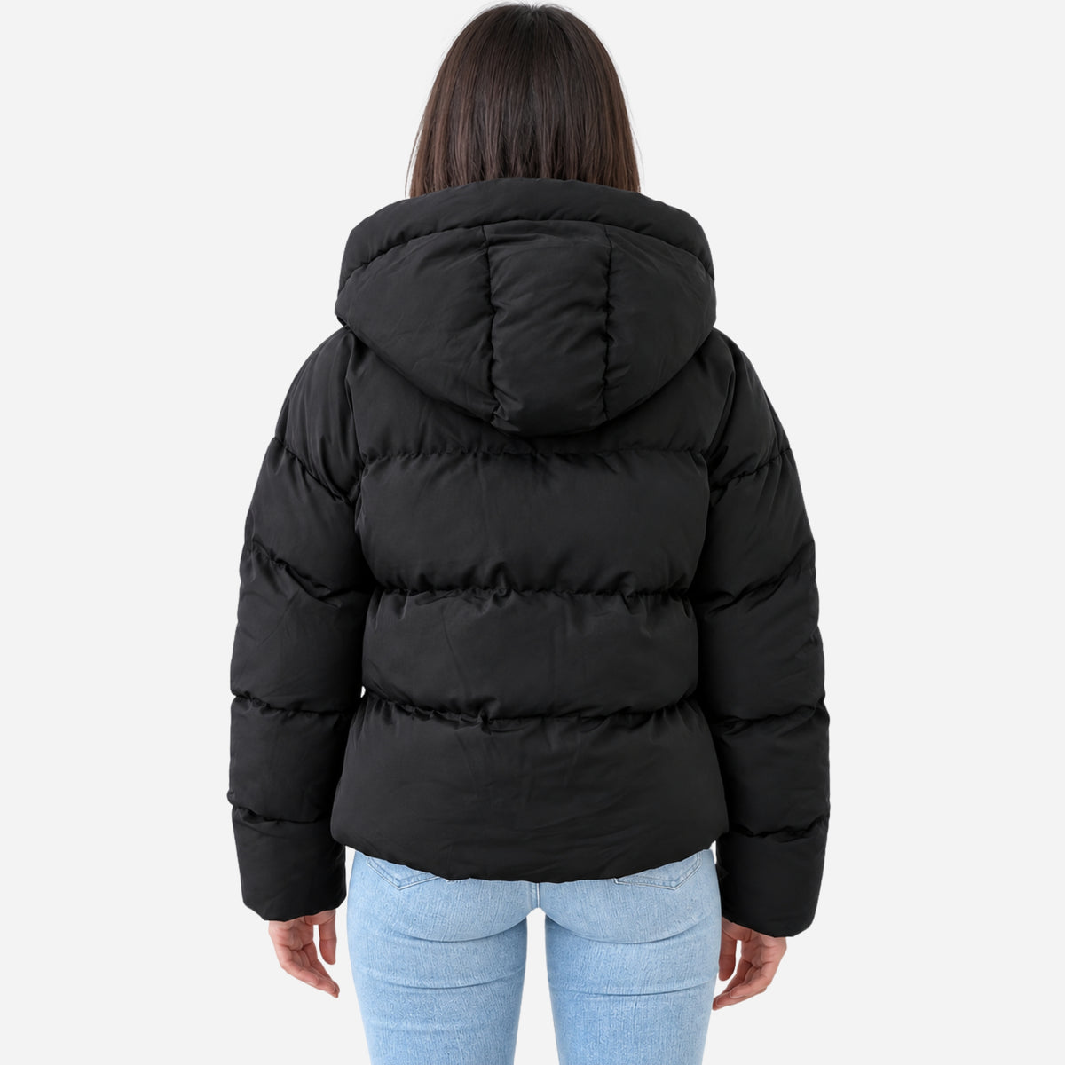 Women’s Drawcord-Hood Quilted Puffer Jacket-Fowsa