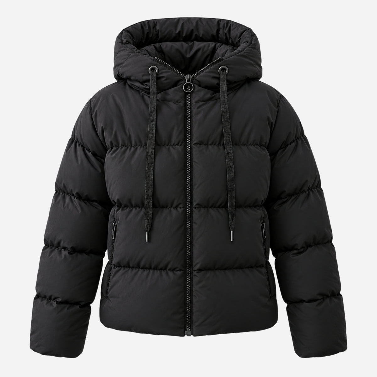 Women’s Drawcord-Hood Quilted Puffer Jacket-Fowsa