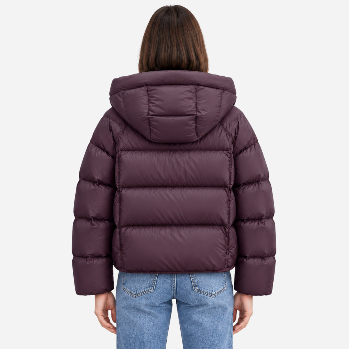 Women’s Drawcord-Hood Storm-Flap Puffer Jacket-Fowsa
