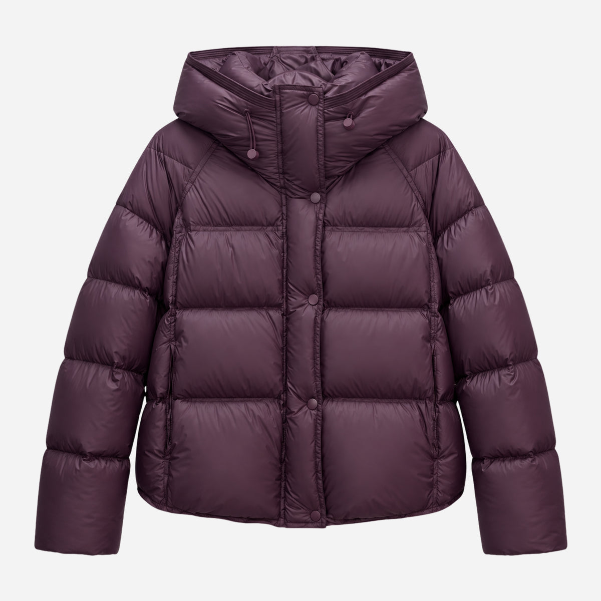 Women’s Drawcord-Hood Storm-Flap Puffer Jacket-Fowsa