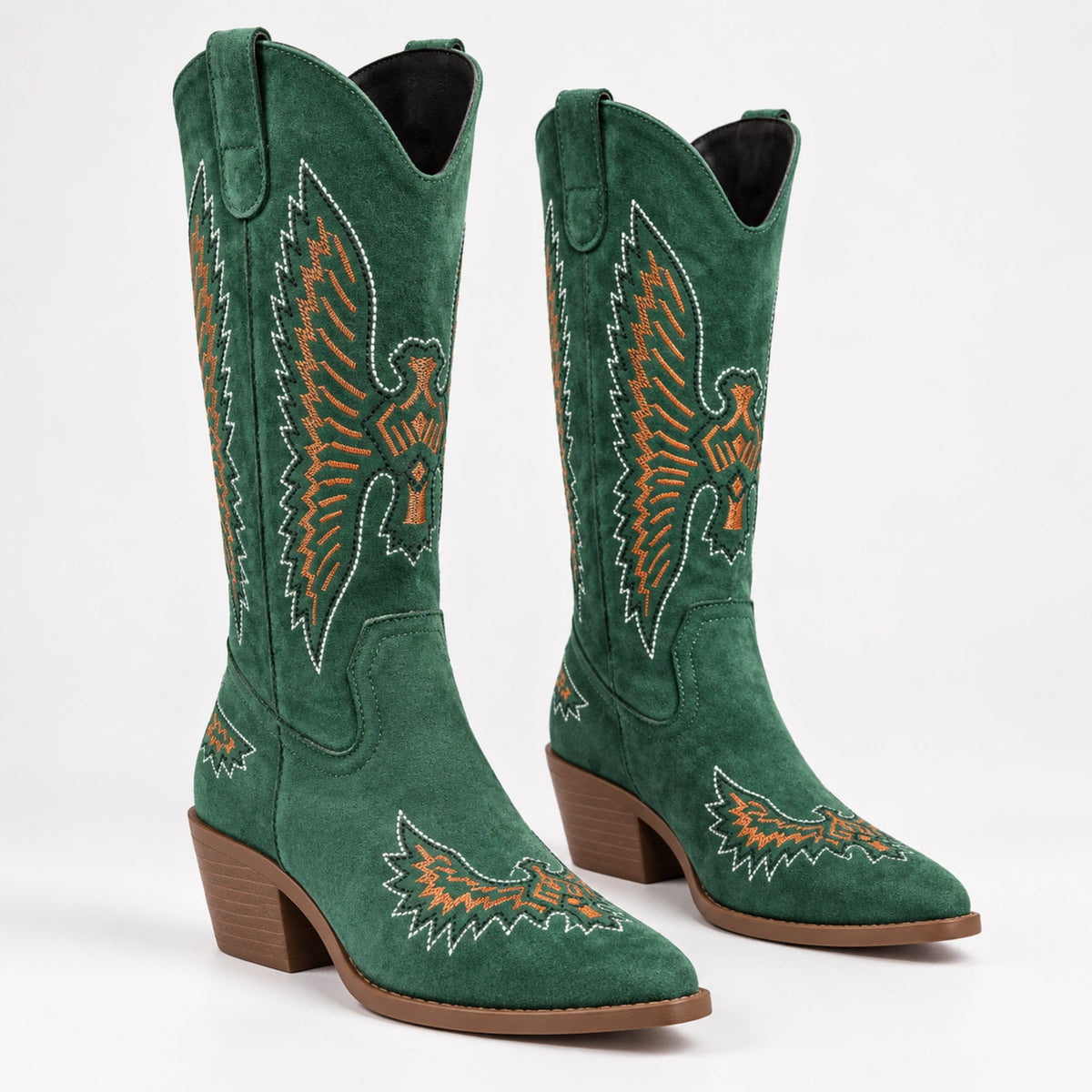 Women's Eagle Embroidered Western Cowboy Boots-Fowsa