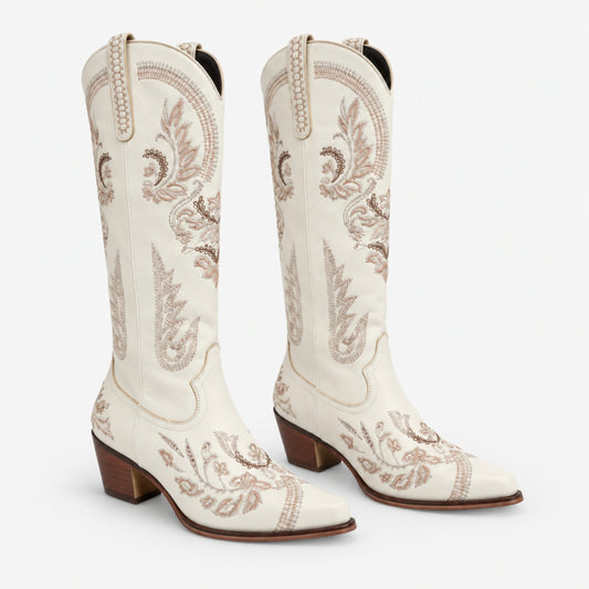 Women's Embroidered Western Cowboy Boots-Fowsa