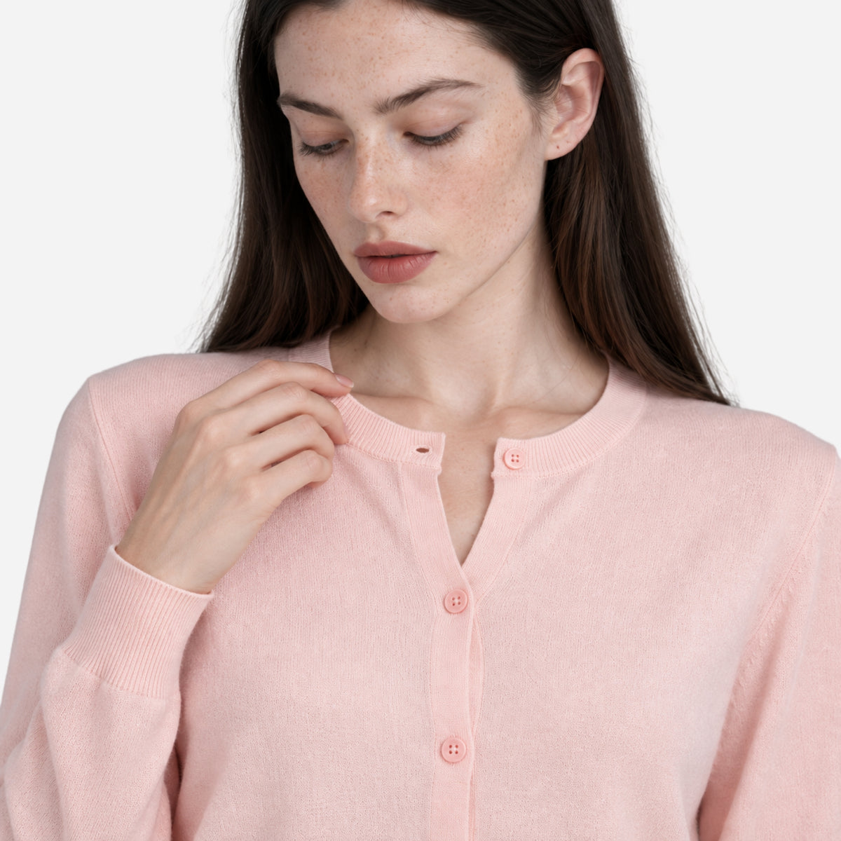 Women’s Fine-Knit Button-Front Cardigan Jumper-Fowsa