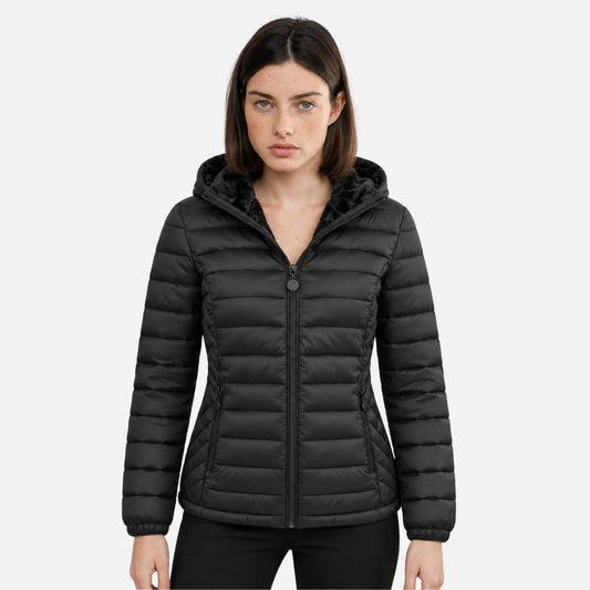Women’s Full Zip Hooded Puffer Jacket-Fowsa