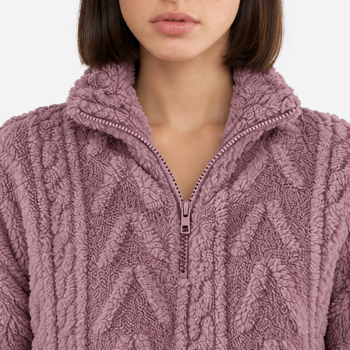 Women’s Half-Zip Warm Fleece Jumper-Fowsa
