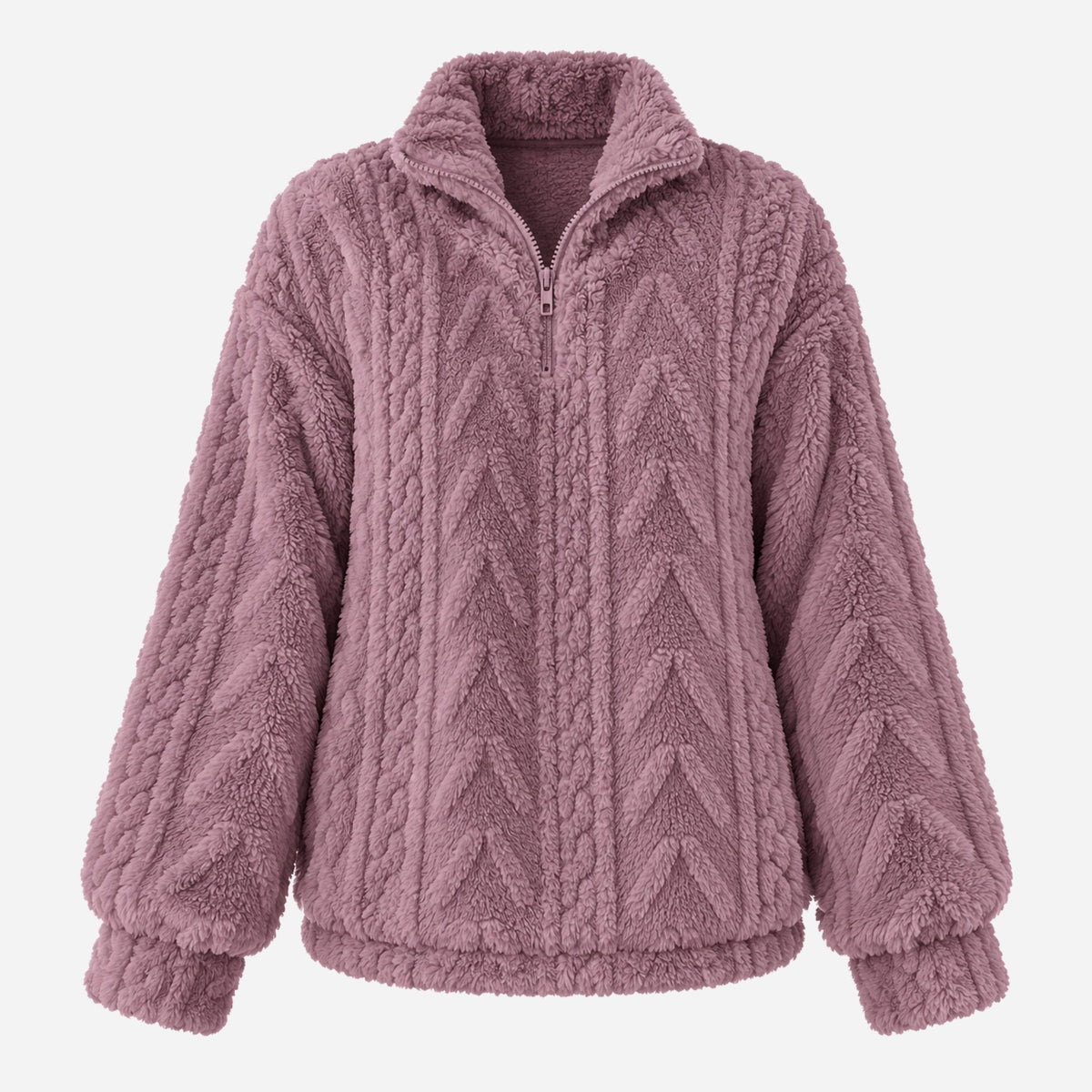 Women’s Half-Zip Warm Fleece Jumper-Fowsa