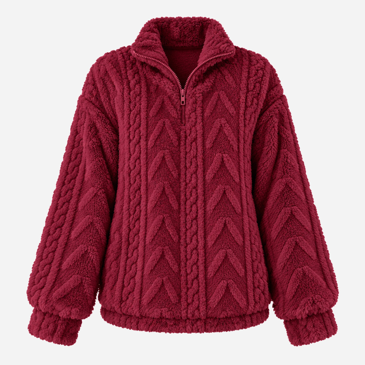 Women’s Half-Zip Warm Fleece Jumper-Fowsa