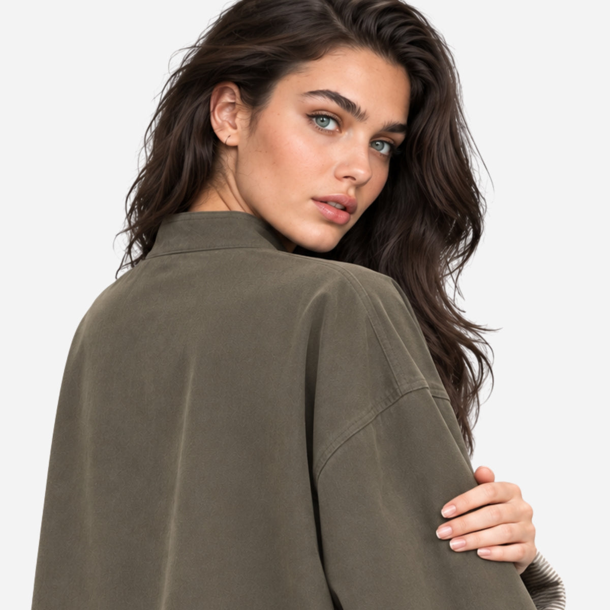 Women's High-Collar Button Jacket-Fowsa