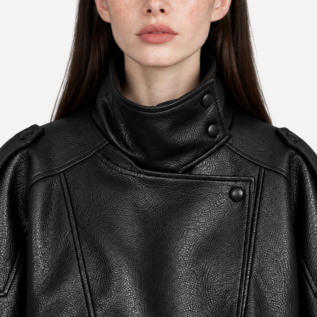 Women’s High-Neck Epaulette Panelled Bomber Jacket-Fowsa