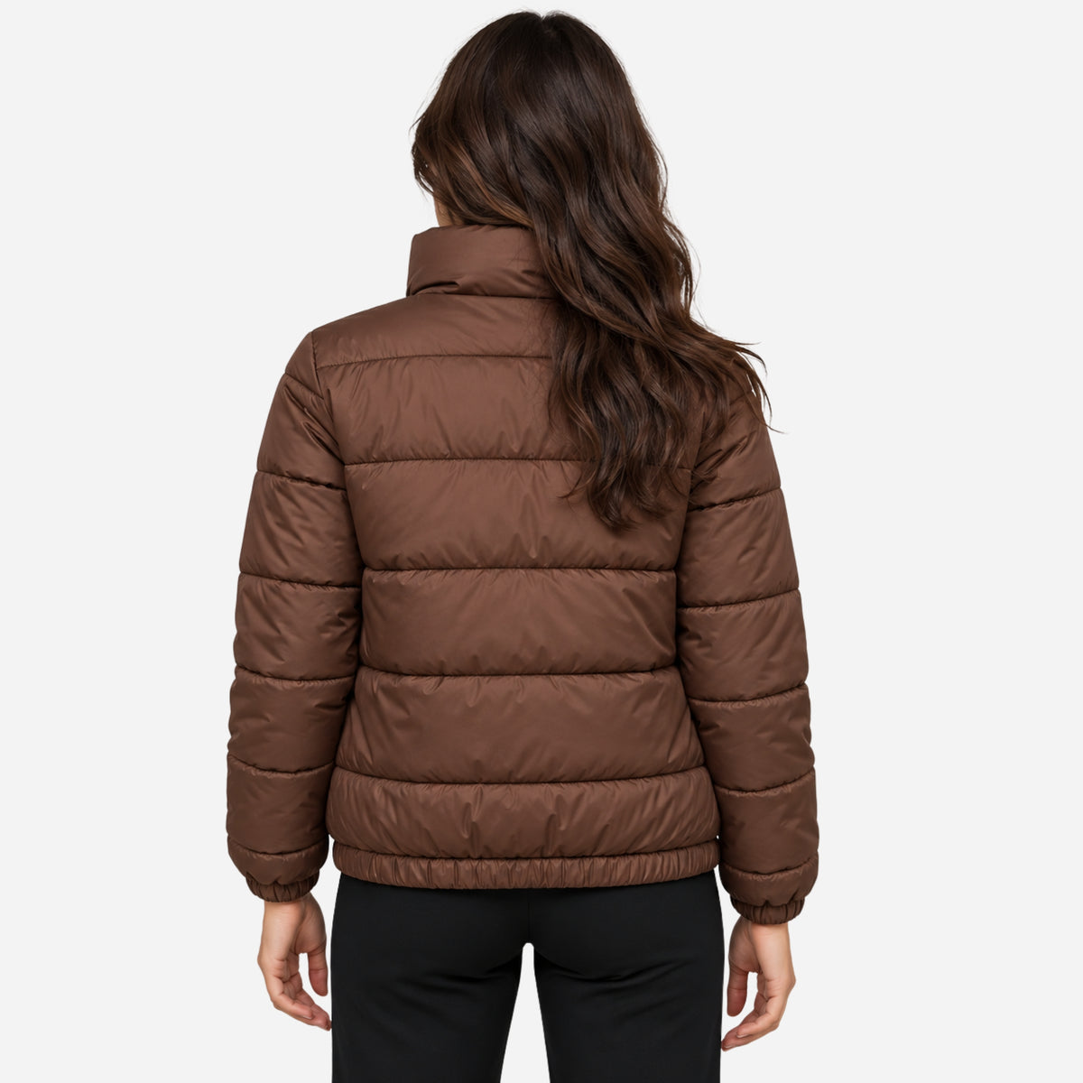 Women’s High-Neck Panelled Puffer Jacket-Fowsa
