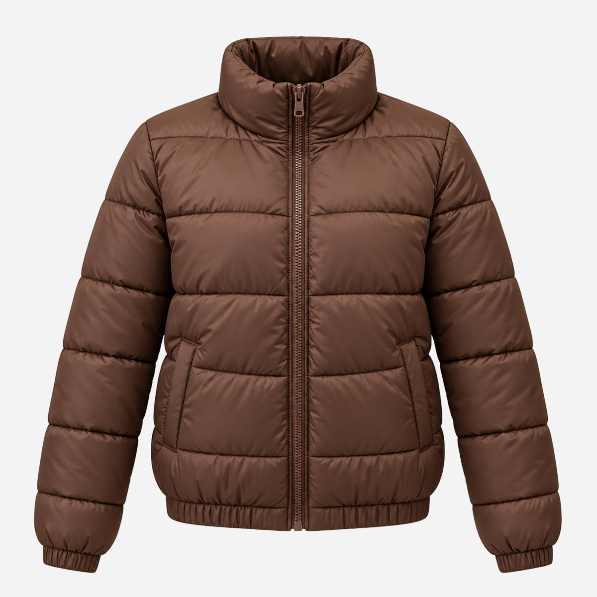 Women’s High-Neck Panelled Puffer Jacket-Fowsa