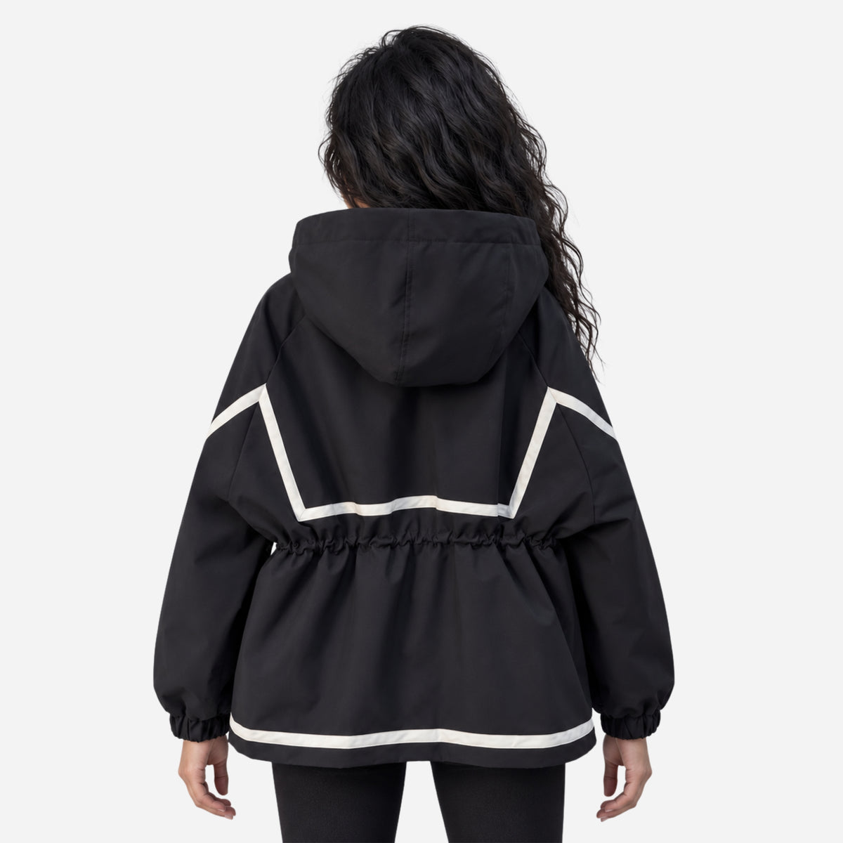 Women's Hooded Drawstring Utility Jacket-Fowsa