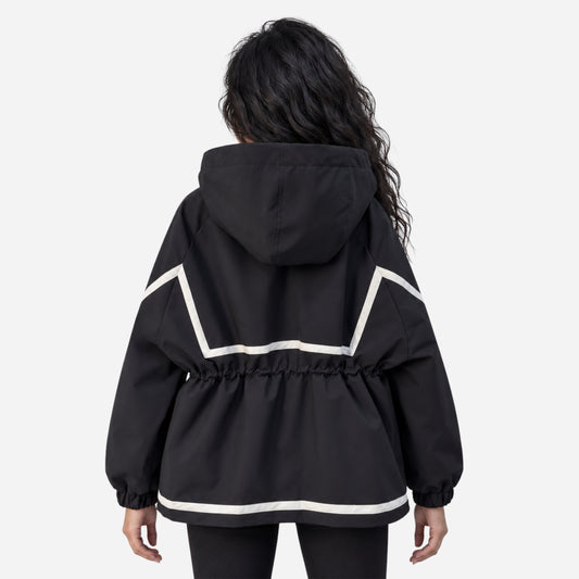 Women's Hooded Drawstring Utility Jacket-Fowsa