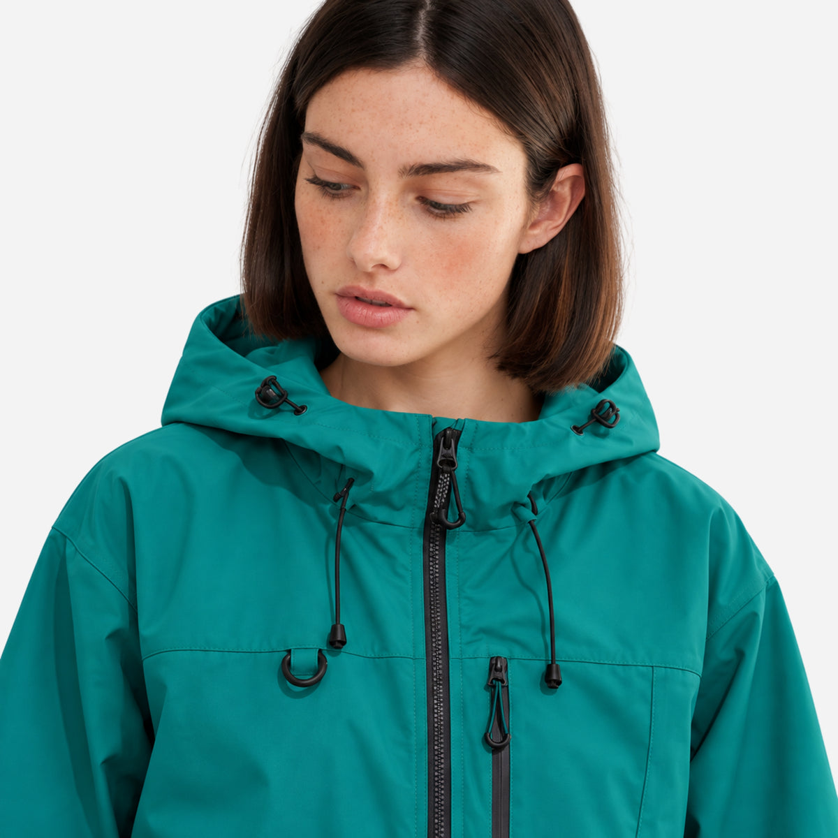 Women’s Hooded Multi-Pocket Waterproof Windbreaker Jacket-Fowsa