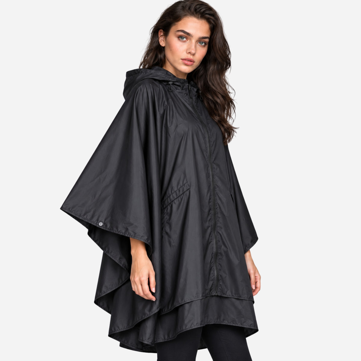 Women's Hooded Oversized Waterproof Jacket-Fowsa