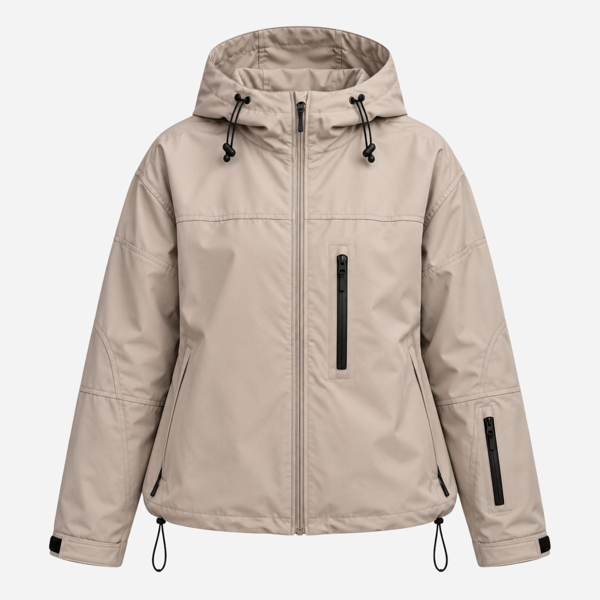 Women’s Hooded Zip Front Windbreaker Jacket-Fowsa