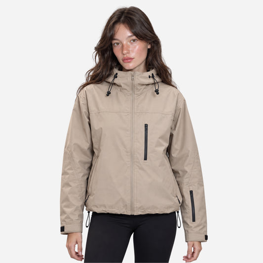 Women’s Hooded Zip Front Windbreaker Jacket-Fowsa