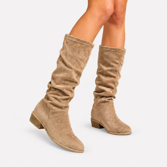 Women's Knee-High Slouch Boots-Fowsa