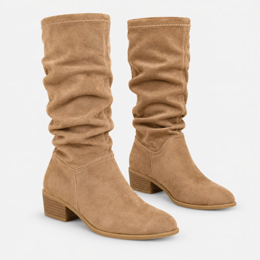 Women's Knee-High Slouch Boots-Fowsa