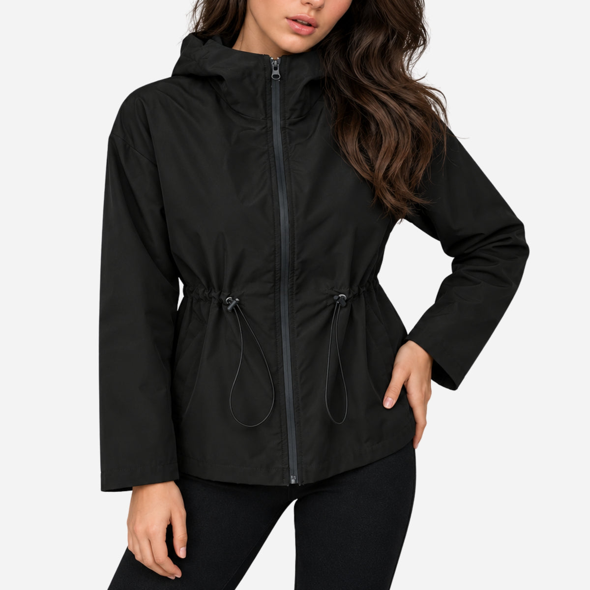 Women’s Lightweight Hooded Anorak Windbreaker Jacket-Fowsa
