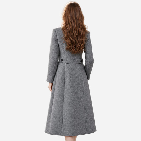 Women's Long Double-Breasted Coat-Fowsa
