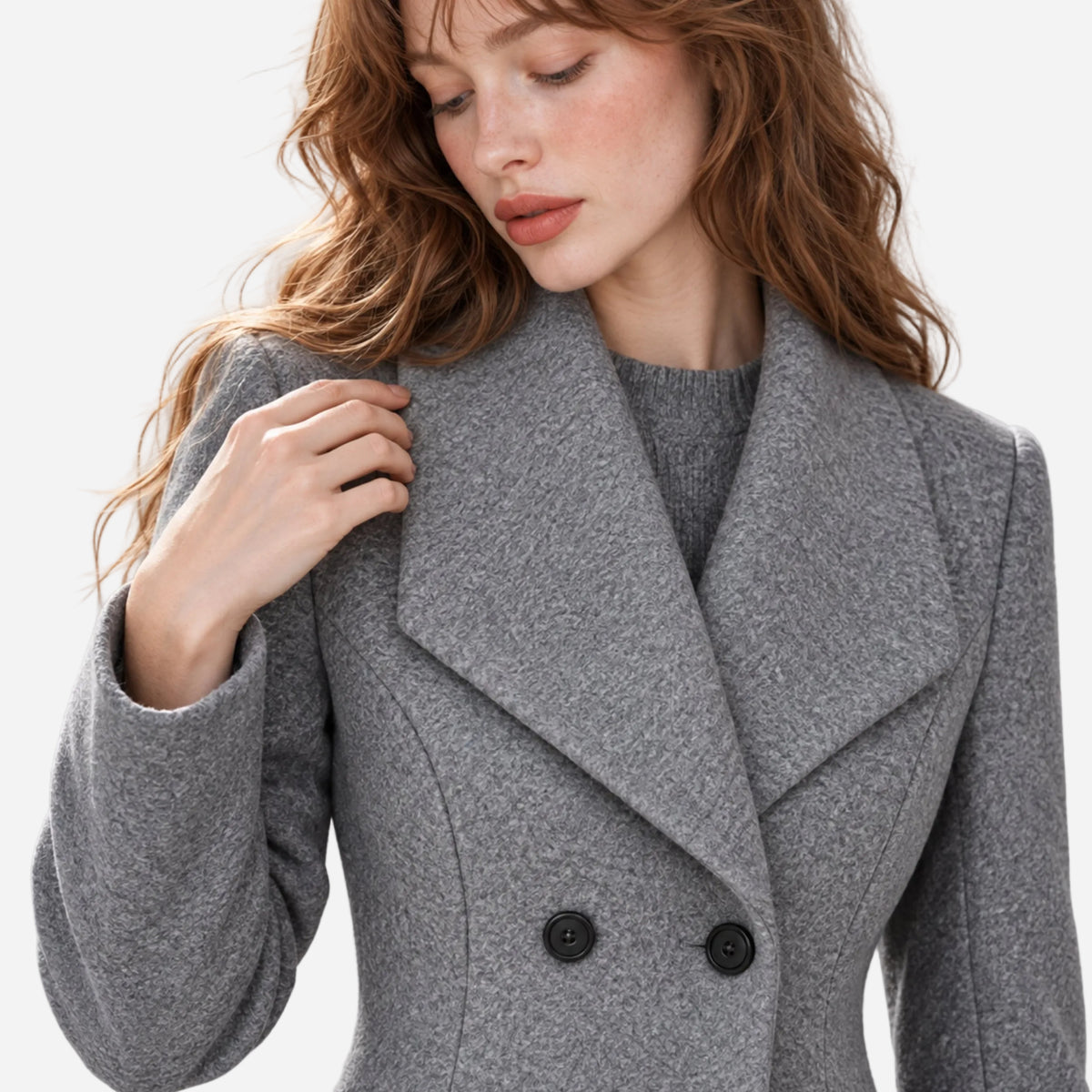 Women's Long Double-Breasted Coat-Fowsa