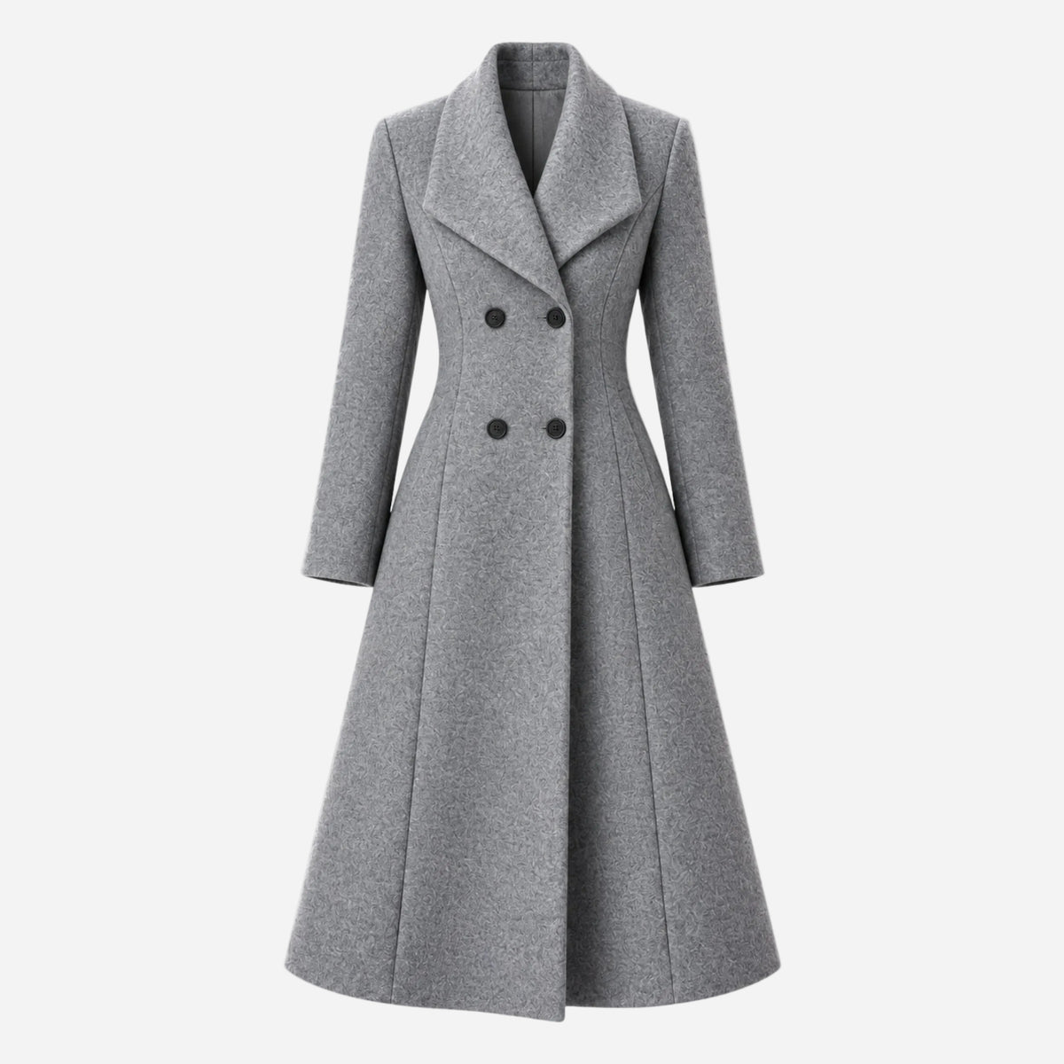 Women's Long Double-Breasted Coat-Fowsa