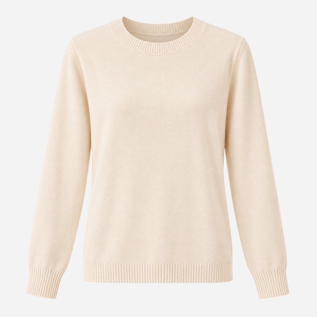 Women's Minimalist Crew-Neck Knitted Jumper-Fowsa