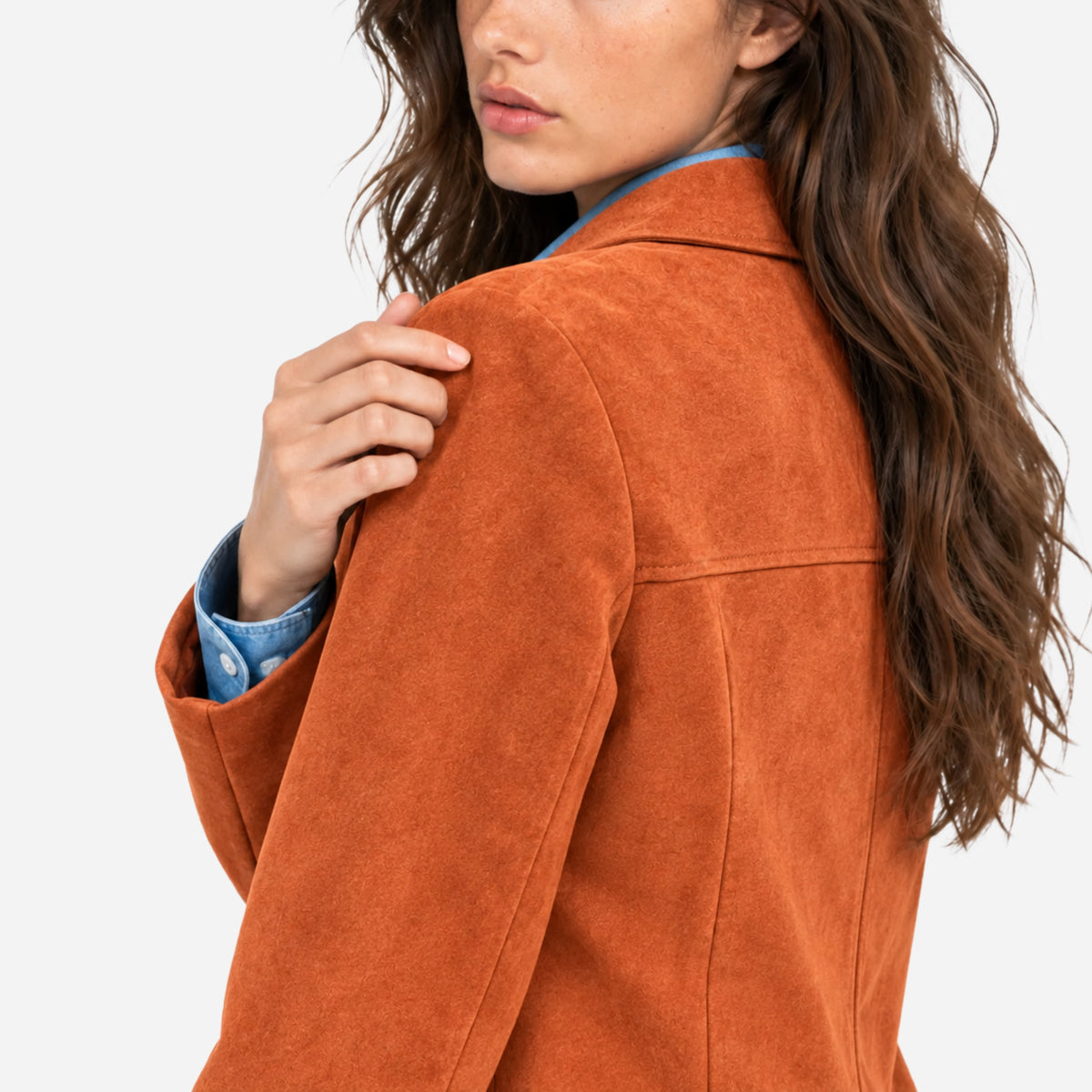 Women's Notched Lapel Button Blazer-Fowsa